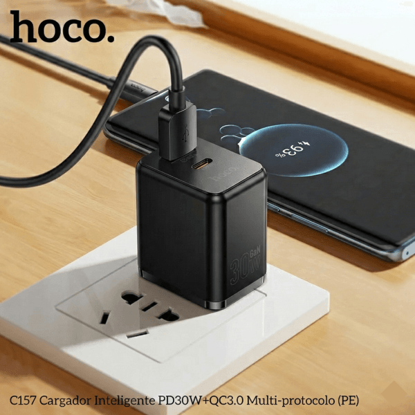 Cargador de pared PD30W + QC18W (C157) HOCO