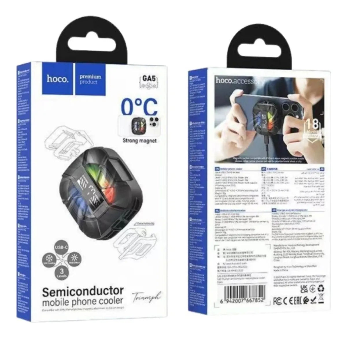 Enfriador para Celular Hoco GA5 Gaming Rgb Para Videojuegos