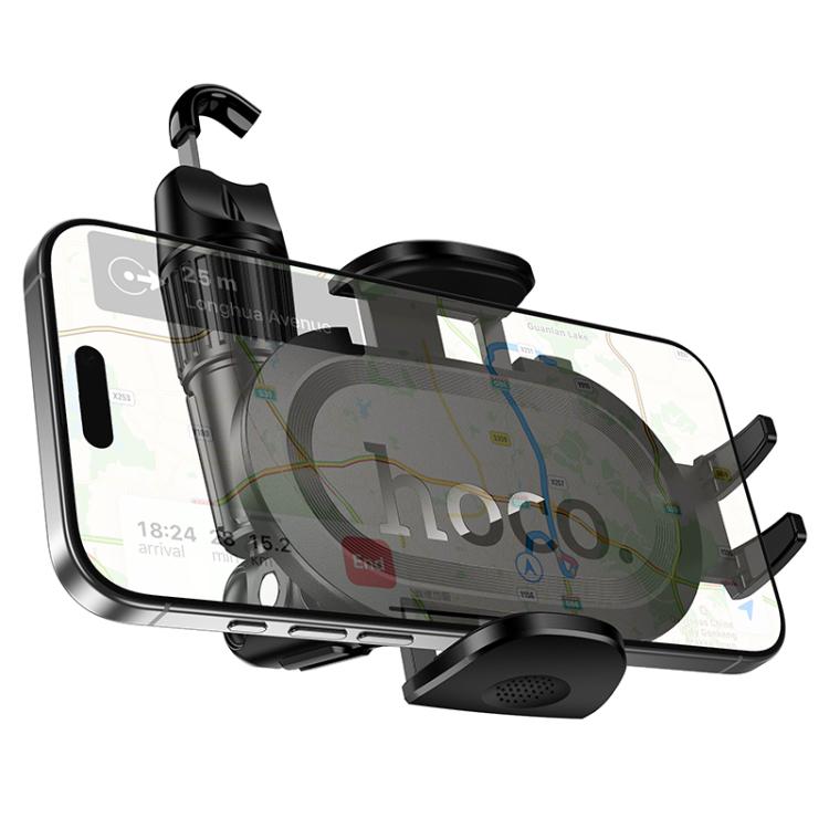 Soporte de celular para retrovisor Hoco H88 Rally ultra delgado – negro.