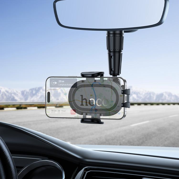 Soporte de celular para retrovisor Hoco H88 Rally ultra delgado – negro.