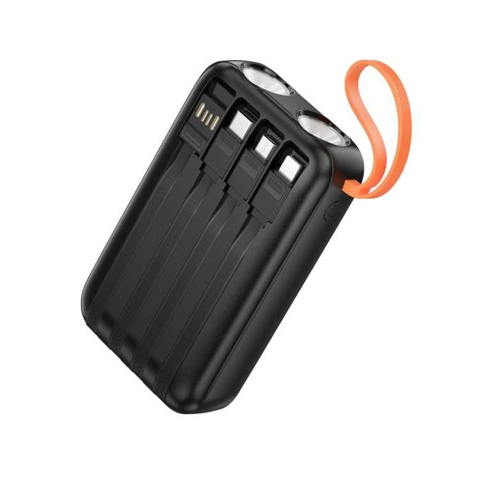 Power bank Hoco J151 Spirit 10 000 mAh con 4 cables integrados y doble linterna