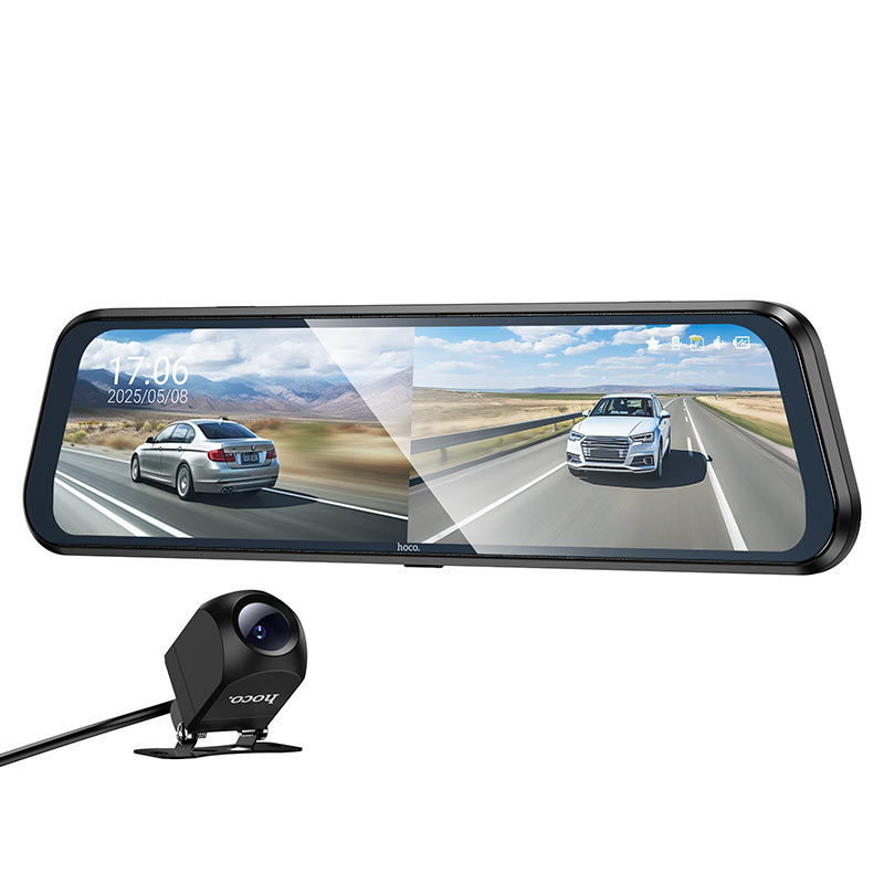 DV16 – Espejo Retrovisor Inteligente 9.66" con Cámara Dual