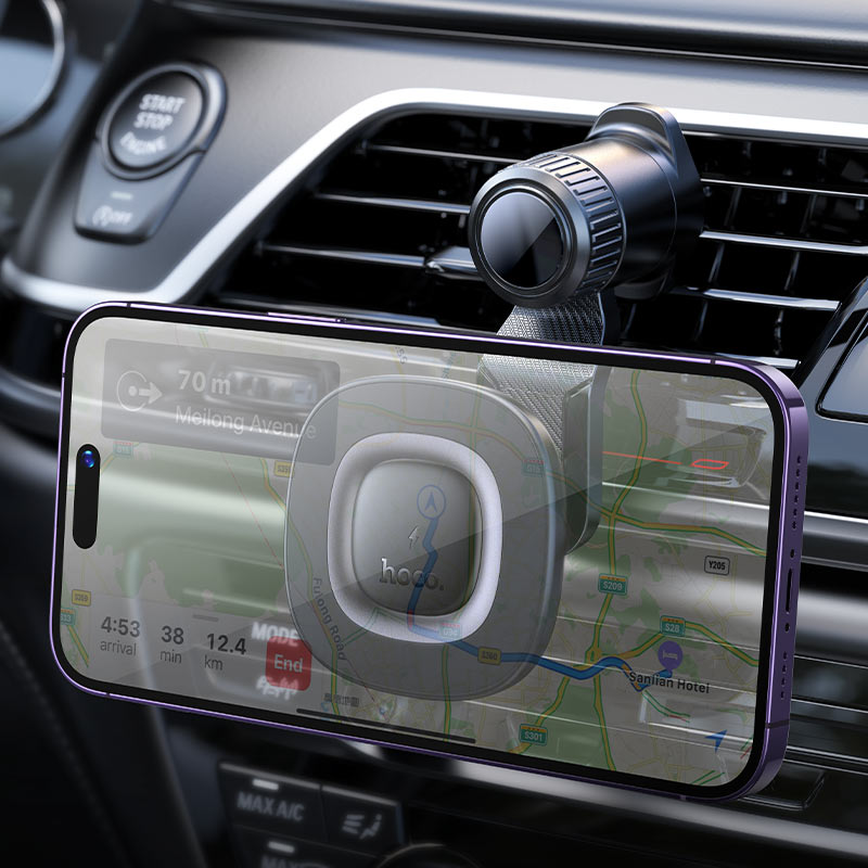 Soporte de auto Hoco HW30 Crown magnético con carga inalámbrica 15W para rejilla de aire