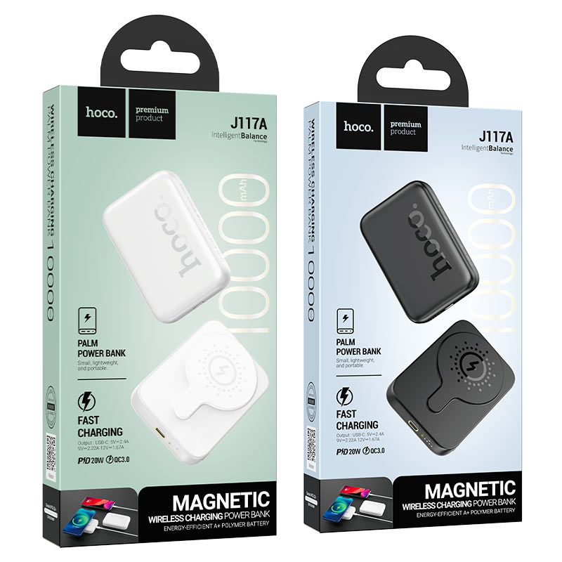 Power bank J117A PD20W + QC3.0 wireless charging 10000mAh