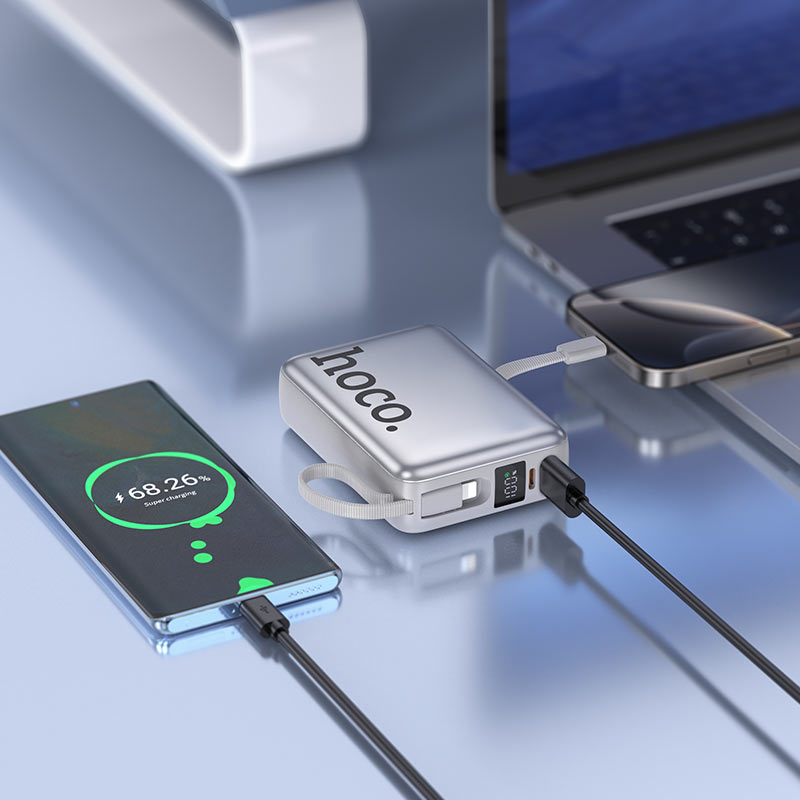 Power bank Hoco Q39 Eminente 22,5W + PD 20W con cable integrado (20 000 mAh).