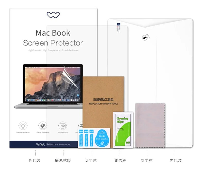 MICA PROTECTOR PANTALLA WIWU PARA MACBOOK AIR 13.6 M4 A3241