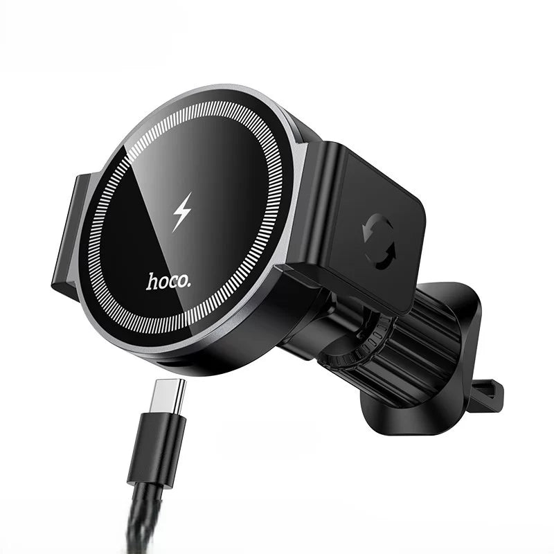 Soporte de auto Hoco HW35 magnético con carga inalámbrica rápida 15W (MagSafe)